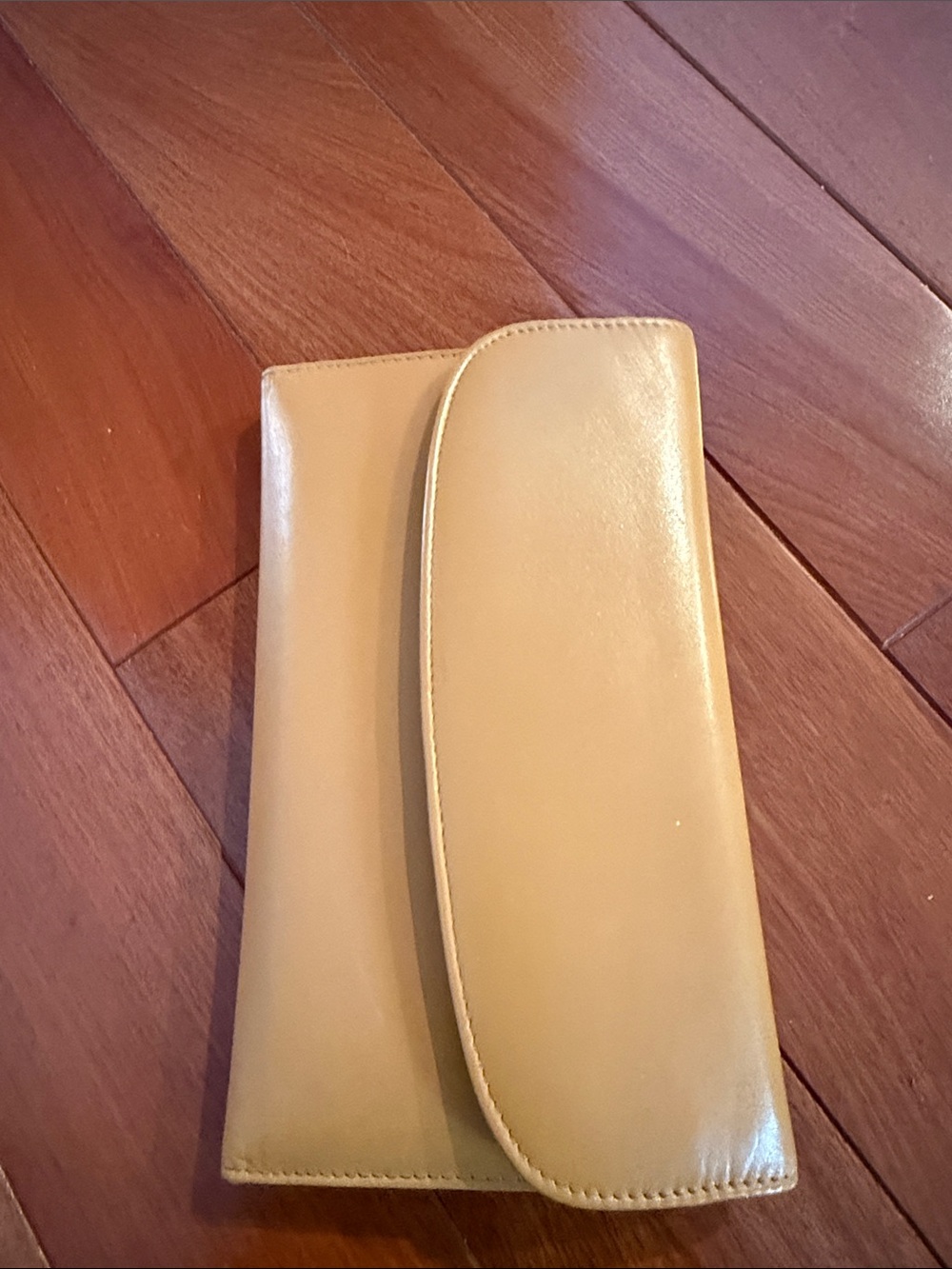 Neutral Beige Leather Clutch Wallet